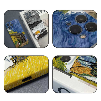 For iPhone 14 Plus Precise Hole Oil Painting Pattern PC Phone Case(Evening Breeze) - iPhone 14 Plus Cases by buy2fix | Online Shopping UK | buy2fix