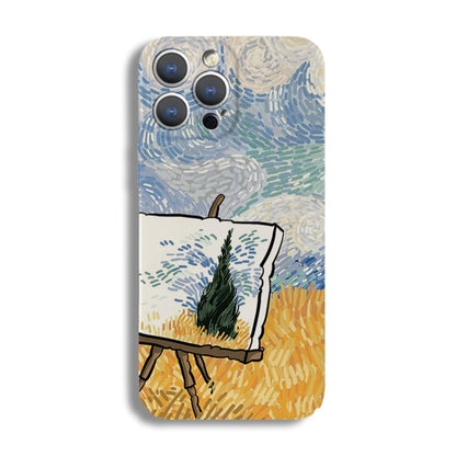 For iPhone 13 Pro Max Precise Hole Oil Painting Pattern PC Phone Case(Landscape Painting) - iPhone 13 Pro Max Cases by buy2fix | Online Shopping UK | buy2fix