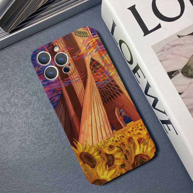 For iPhone 11 Precise Hole Oil Painting Pattern PC Phone Case(Architectural Painting) - iPhone 11 Cases by buy2fix | Online Shopping UK | buy2fix