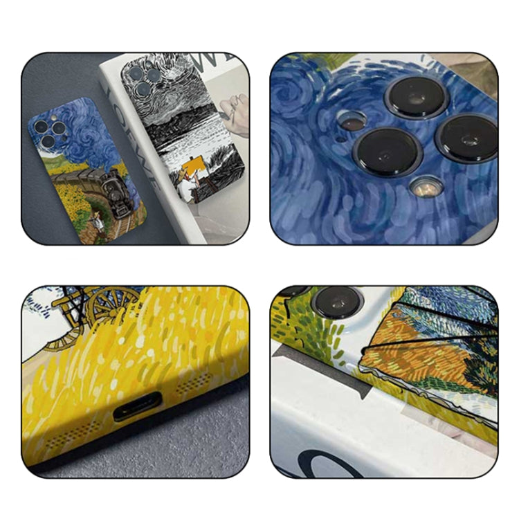 For iPhone XR Precise Hole Oil Painting Pattern PC Phone Case(Train) - More iPhone Cases by buy2fix | Online Shopping UK | buy2fix