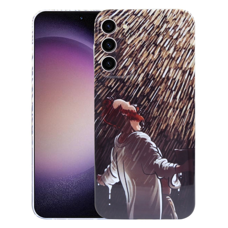 For Samsung Galaxy S23 5G Precise Hole Oil Painting Pattern PC Phone Case(Rain) - Galaxy S23 5G Cases by buy2fix | Online Shopping UK | buy2fix