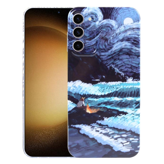 For Samsung Galaxy S23+ 5G Precise Hole Oil Painting Pattern PC Phone Case(Sea Wave) - Galaxy S23+ 5G Cases by buy2fix | Online Shopping UK | buy2fix