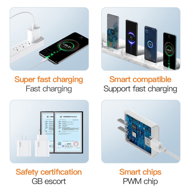 TOTU W123 100W USB Port Travel Charger, Specification:EU Plug(White) - USB Charger by TOTUDESIGN | Online Shopping UK | buy2fix