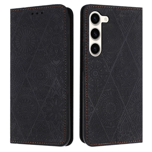 For Samsung Galaxy S23 5G Ethnic Embossed Adsorption Leather Phone Case(Black) - Galaxy S23 5G Cases by buy2fix | Online Shopping UK | buy2fix