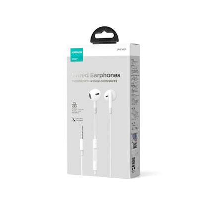 JOYROOM JR-EW01 3.5mm Half In-Ear Wired Earphone, Length: 1.2m(White) - In Ear Wired Earphone by JOYROOM | Online Shopping UK | buy2fix