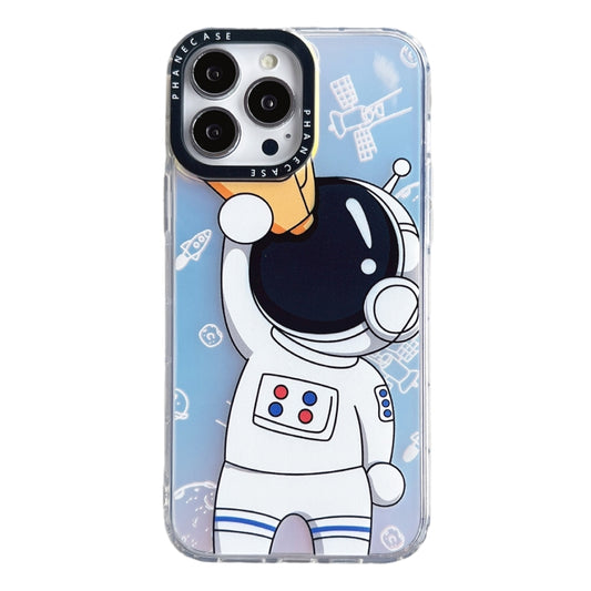 For iPhone 14 Plus Astronaut Pattern Shockproof PC Protective Phone Case(White with Telescope) - iPhone 14 Plus Cases by buy2fix | Online Shopping UK | buy2fix