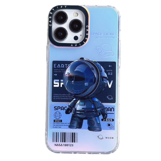 For iPhone 14 Astronaut Pattern Shockproof PC Protective Phone Case(Black) - iPhone 14 Cases by buy2fix | Online Shopping UK | buy2fix