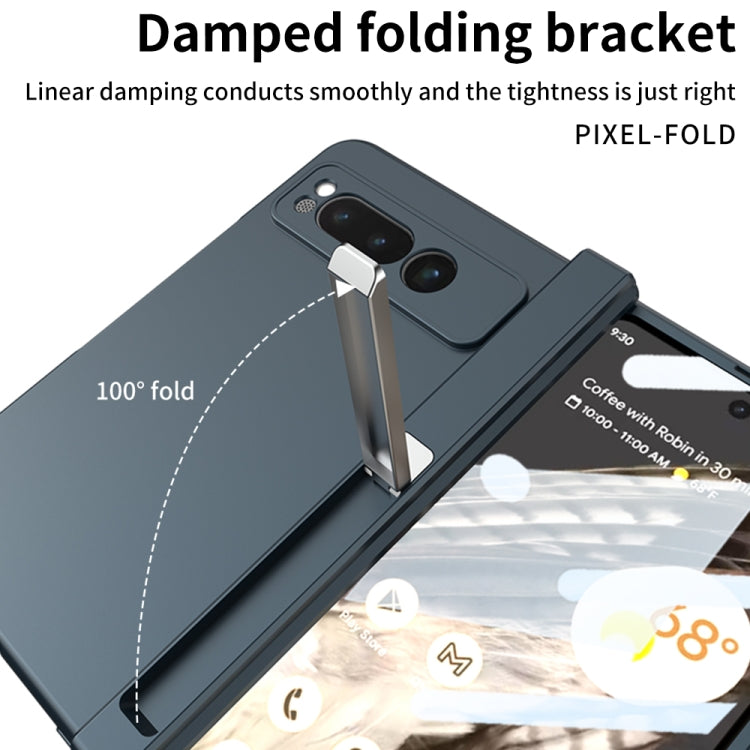 For Google Pixel Fold GKK Integrated Fold Hinge Full Coverage Phone Case with Holder(Black) - Google Cases by GKK | Online Shopping UK | buy2fix