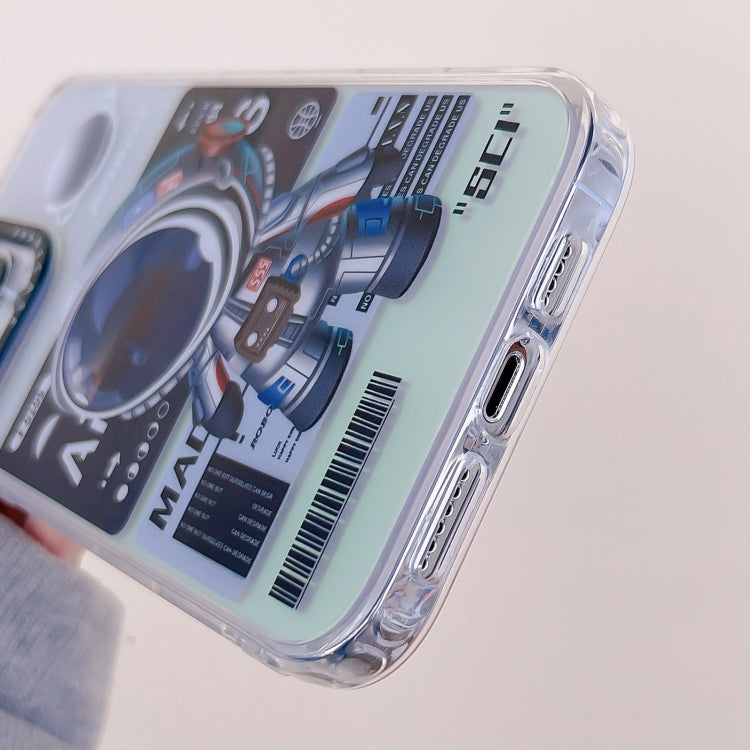 For iPhone 14 Plus Mechanical Astronaut Pattern TPU Phone Case(Blue) - iPhone 14 Plus Cases by buy2fix | Online Shopping UK | buy2fix