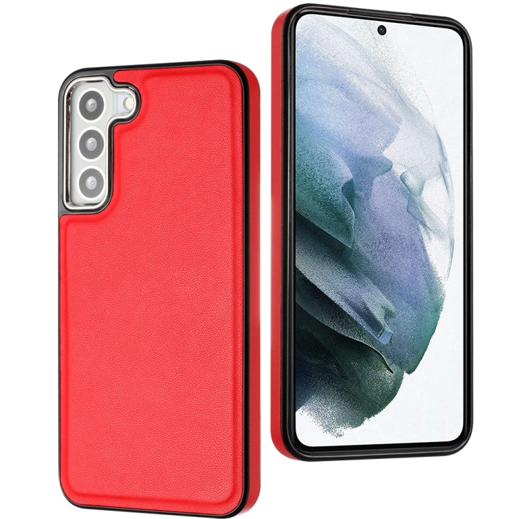 For Samsung Galaxy S23+ Leather Texture Full Coverage Phone Case(Red) - Galaxy S23+ 5G Cases by buy2fix | Online Shopping UK | buy2fix