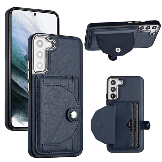 For Samsung Galaxy S23+ Shockproof Leather Phone Case with Card Holder(Blue) - Galaxy S23+ 5G Cases by buy2fix | Online Shopping UK | buy2fix