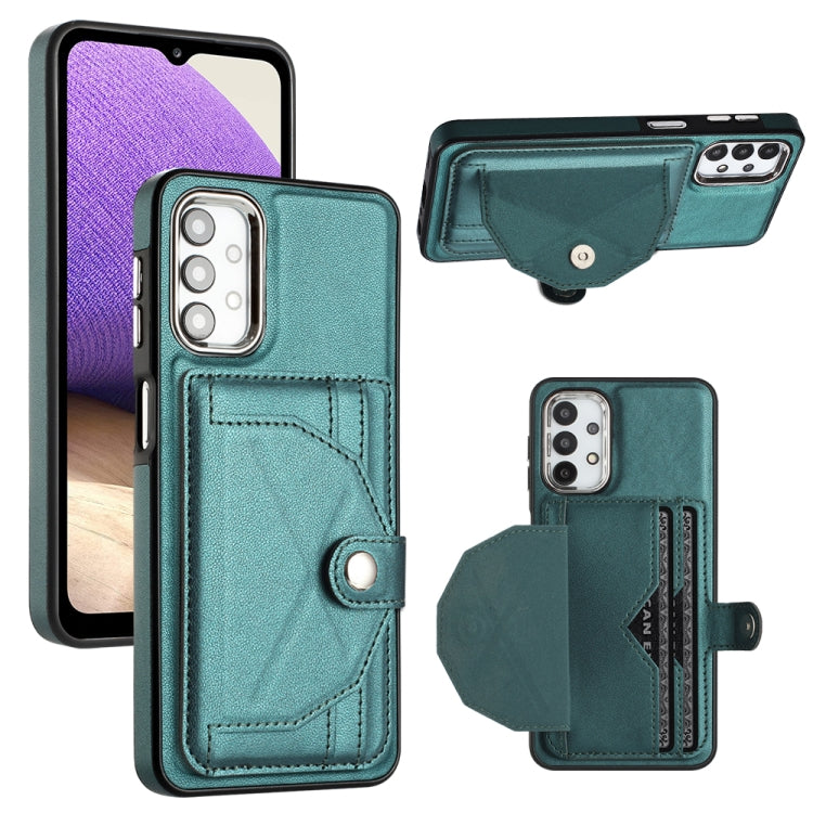 For Samsung Galaxy A32 5G Shockproof Leather Phone Case with Card Holder(Green) - Galaxy A32 5G Cases by buy2fix | Online Shopping UK | buy2fix