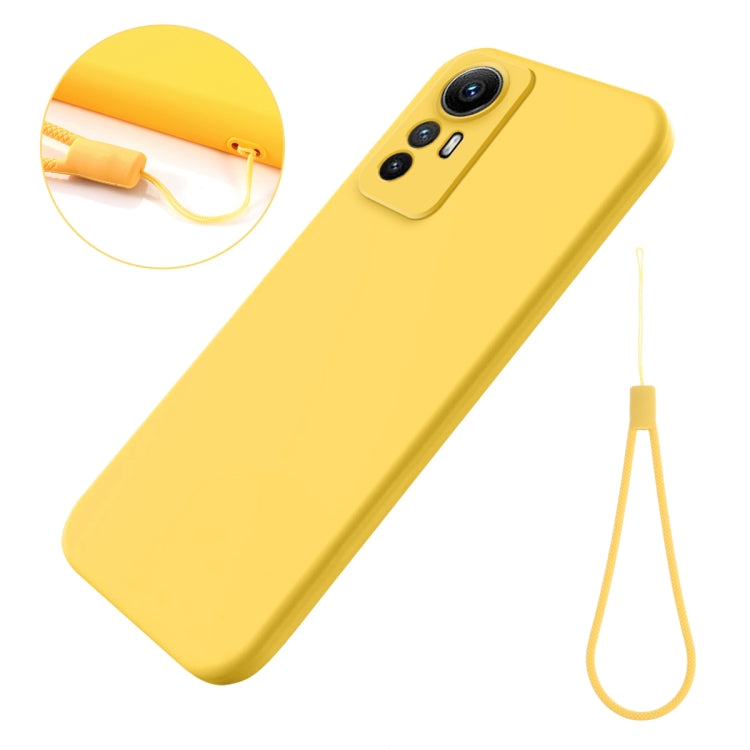 For Xiaomi Redmi Note 12S 4G Pure Color Liquid Silicone Shockproof Phone Case(Yellow) - Xiaomi Cases by buy2fix | Online Shopping UK | buy2fix