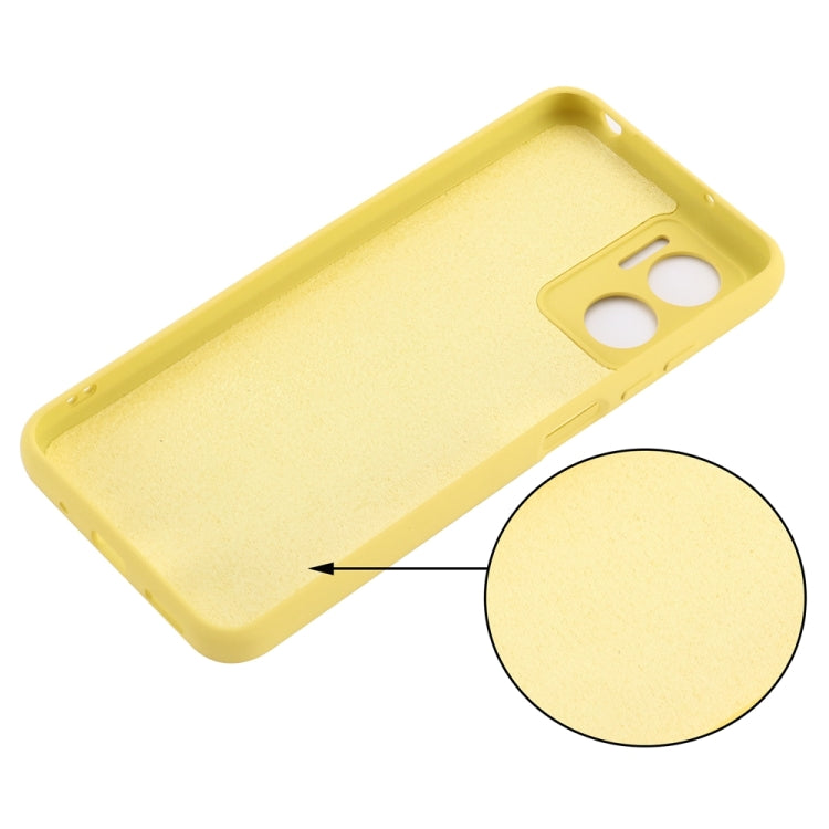 For Xiaomi Redmi 11 Prime 5G Pure Color Liquid Silicone Shockproof Phone Case(Yellow) - Xiaomi Cases by buy2fix | Online Shopping UK | buy2fix