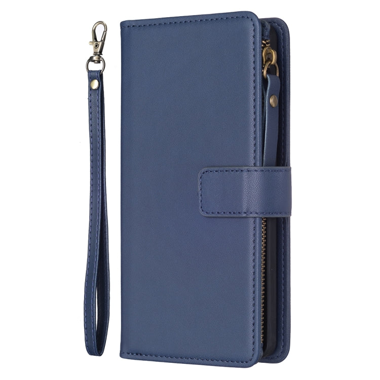 For Xiaomi 13 Pro 9 Card Slots Zipper Wallet Leather Flip Phone Case(Blue) - 13 Pro Cases by buy2fix | Online Shopping UK | buy2fix