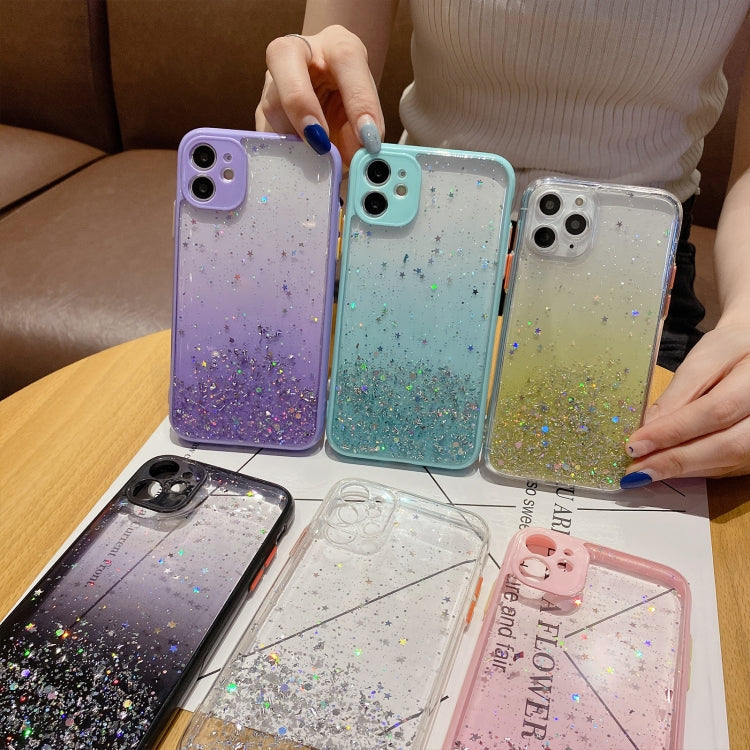 For iPhone 14 Plus Starry Gradient Glitter Powder TPU Phone Case(Pink) - iPhone 14 Plus Cases by buy2fix | Online Shopping UK | buy2fix