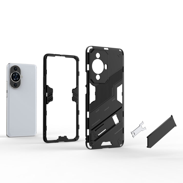 For Huawei nova 11 Pro 4G Punk Armor 2 in 1 PC + TPU Phone Case with Holder(White) - Huawei Cases by buy2fix | Online Shopping UK | buy2fix