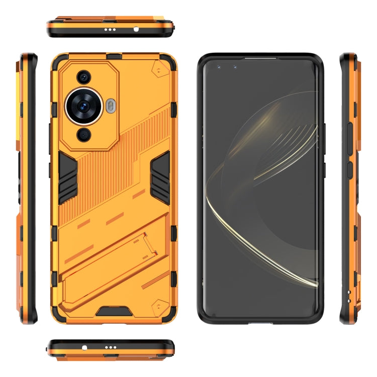 For Huawei nova 11 Pro 4G Punk Armor 2 in 1 PC + TPU Phone Case with Holder(Orange) - Huawei Cases by buy2fix | Online Shopping UK | buy2fix