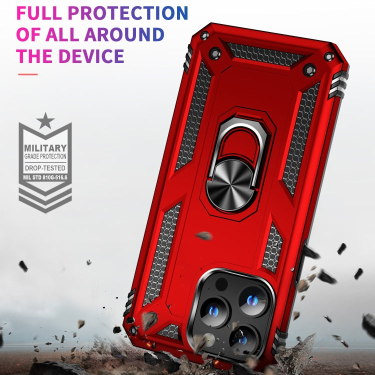 For iPhone 15 Pro Max Shockproof TPU + PC Phone Case with Holder(Red) - iPhone 15 Pro Max Cases by buy2fix | Online Shopping UK | buy2fix