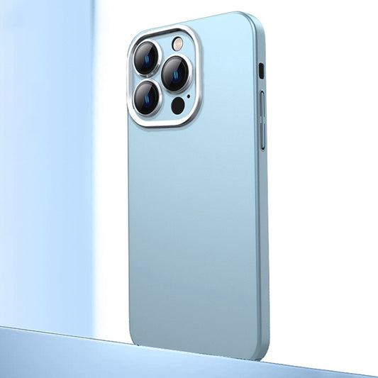 For iPhone 13 Pro Max Frosted Metal Material Phone Case with Lens Protection(Light Blue) - iPhone 13 Pro Max Cases by buy2fix | Online Shopping UK | buy2fix