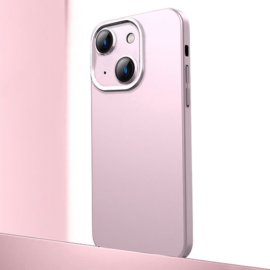 For iPhone 14 Plus Frosted Metal Material Phone Case with Lens Protection(Pink) - iPhone 14 Plus Cases by buy2fix | Online Shopping UK | buy2fix