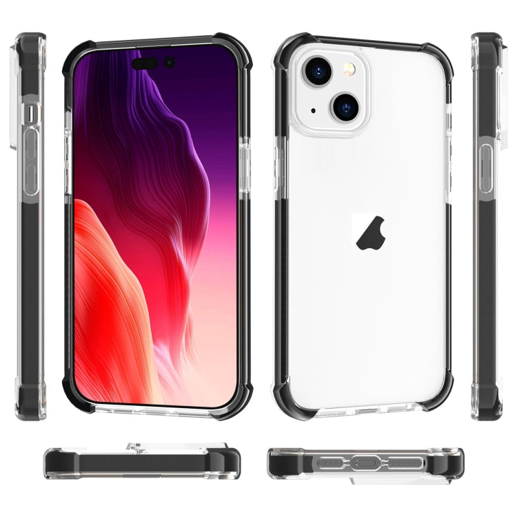 For iPhone 15 Plus Four-corner Shockproof TPU + Acrylic Phone Case(Black + Transparent) - iPhone 15 Plus Cases by buy2fix | Online Shopping UK | buy2fix