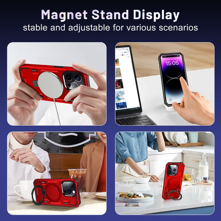 For iPhone 13 Pro Max Patronus MagSafe Magnetic Holder Phone Case(Red) - iPhone 13 Pro Max Cases by buy2fix | Online Shopping UK | buy2fix