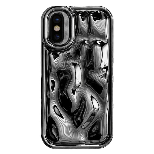 For iPhone X / XS Electroplating Meteorite Texture TPU Phone Case(Black) - More iPhone Cases by buy2fix | Online Shopping UK | buy2fix