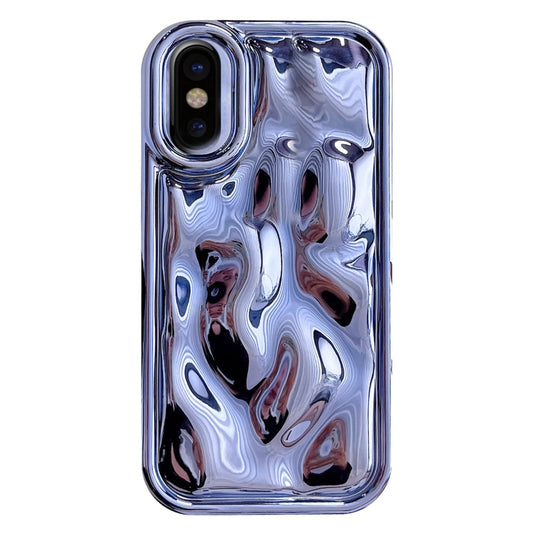 For iPhone X / XS Electroplating Meteorite Texture TPU Phone Case(Blue) - More iPhone Cases by buy2fix | Online Shopping UK | buy2fix