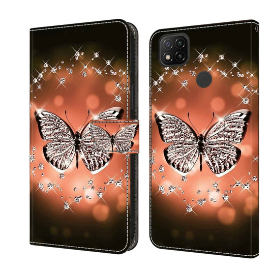 For Xiaomi Redmi 9C Crystal 3D Shockproof Protective Leather Phone Case(Crystal Butterfly) - Xiaomi Cases by buy2fix | Online Shopping UK | buy2fix