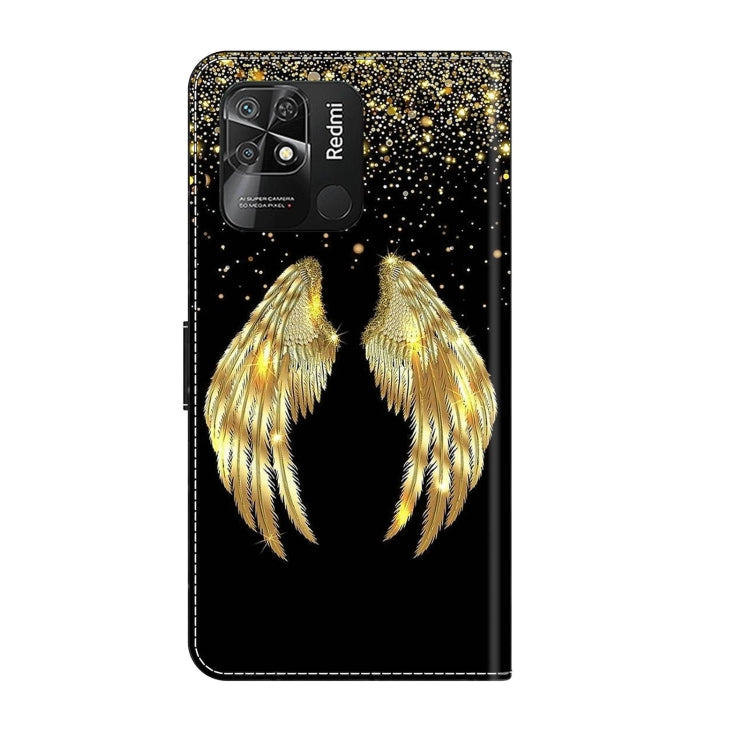 For Xiaomi Redmi 10C Crystal 3D Shockproof Protective Leather Phone Case(Golden Wings) - Xiaomi Cases by buy2fix | Online Shopping UK | buy2fix