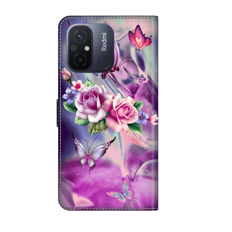 For Xiaomi Redmi 11A 4G / Redmi 12C Global Crystal 3D Shockproof Protective Leather Phone Case(Butterfly) - Xiaomi Cases by buy2fix | Online Shopping UK | buy2fix
