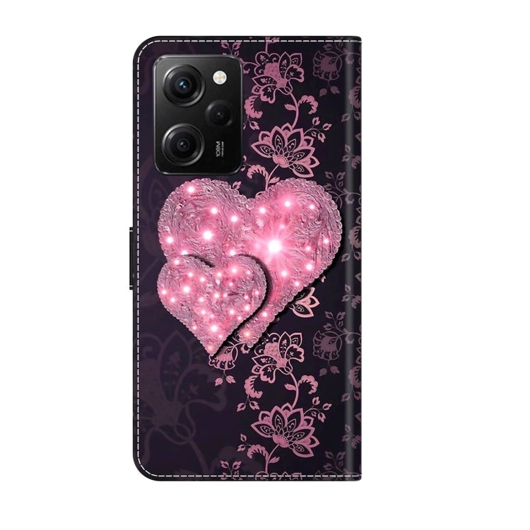 For Xiaomi Redmi Note 12 Pro Global Crystal 3D Shockproof Protective Leather Phone Case(Lace Love) - Xiaomi Cases by buy2fix | Online Shopping UK | buy2fix