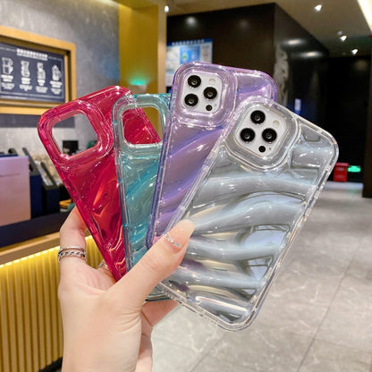 For iPhone 12 Laser Sequin Waves TPU Phone Case(Purple) - iPhone 12 / 12 Pro Cases by buy2fix | Online Shopping UK | buy2fix