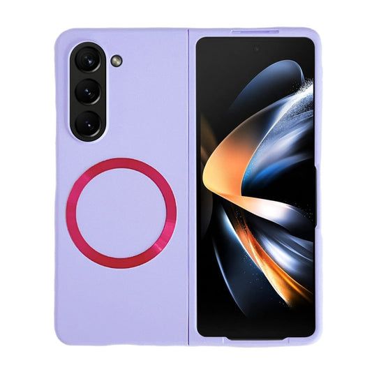 For Samsung Galaxy Z Fold5 Skin Feel Magsafe Magnetic Shockproof PC Phone Case(Purple) - Galaxy Z Fold5 Cases by buy2fix | Online Shopping UK | buy2fix