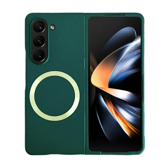 For Samsung Galaxy Z Fold5 Skin Feel Magsafe Magnetic Shockproof PC Phone Case(Dark Green) - Galaxy Z Fold5 Cases by buy2fix | Online Shopping UK | buy2fix
