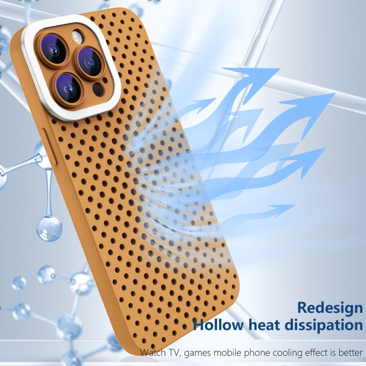 For iPhone 14 Plus Hollow Heat Dissipation TPU Phone Case(Brown) - iPhone 14 Plus Cases by buy2fix | Online Shopping UK | buy2fix