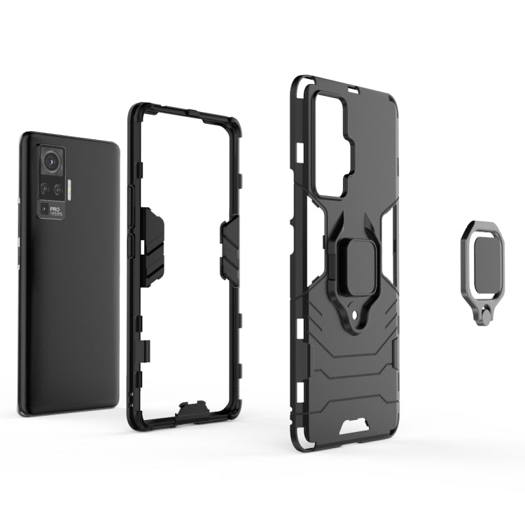 For vivo X50 Pro PC + TPU Anti-fall Protective Case with Ring Holder(Black) - OPPO & vivo Accessories by buy2fix | Online Shopping UK | buy2fix