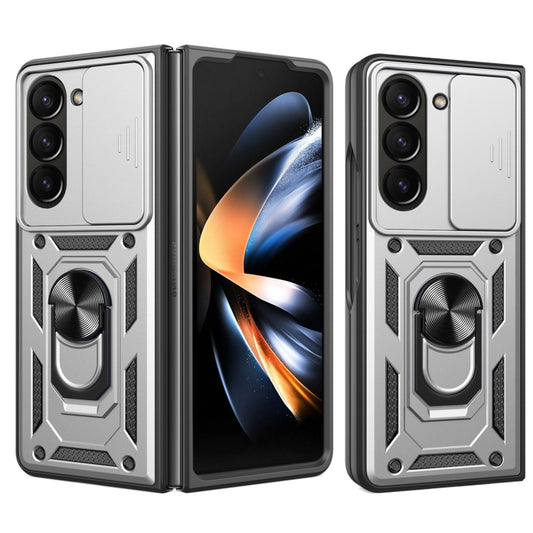 For Samsung Galaxy Z Fold5 Sliding Camera Cover Design TPU+PC Phone Case(Silver) - Galaxy Z Fold5 Cases by buy2fix | Online Shopping UK | buy2fix