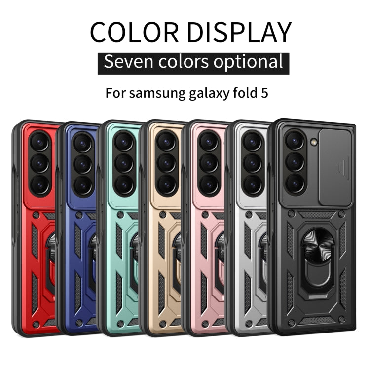 For Samsung Galaxy Z Fold5 Sliding Camera Cover Design TPU+PC Phone Case(Silver) - Galaxy Z Fold5 Cases by buy2fix | Online Shopping UK | buy2fix