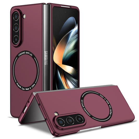 For Samsung Galaxy Z Fold5 Magsafe Magnetic Folding PC Phone Case(Wine Red) - Galaxy Z Fold5 Cases by buy2fix | Online Shopping UK | buy2fix