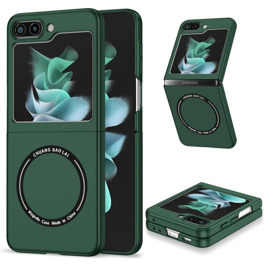 For Samsung Galaxy Z Flip5 5G Magsafe Magnetic Folding PC Phone Case(Green) - Galaxy Z Flip5 Cases by buy2fix | Online Shopping UK | buy2fix