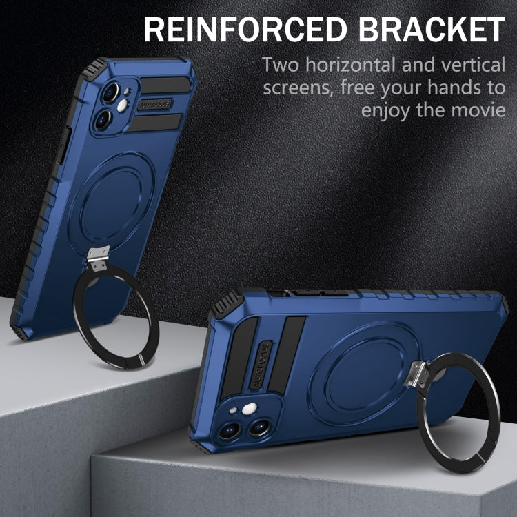 For iPhone 11 MagSafe Magnetic Holder Phone Case(Blue) - iPhone 11 Cases by buy2fix | Online Shopping UK | buy2fix