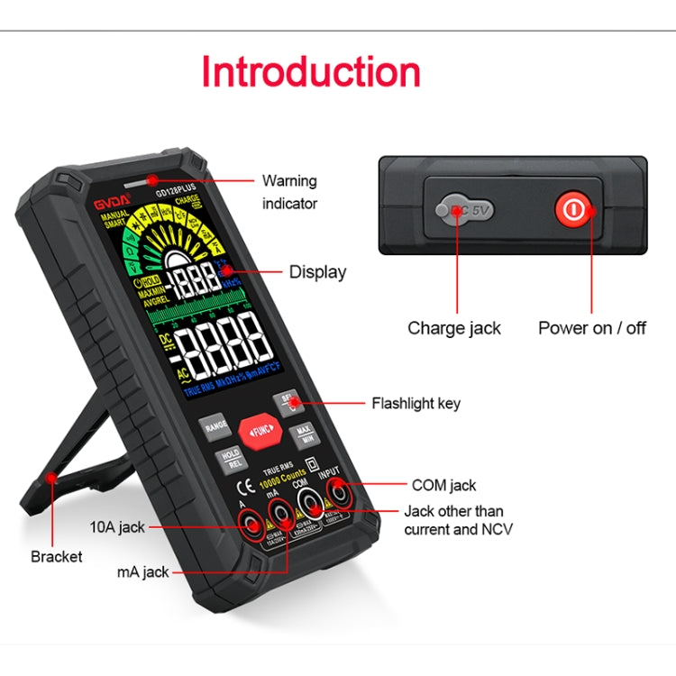 GVDA GD128PLUS Intelligent High Precision Automatic Digital Multimeter - Digital Multimeter by GVDA | Online Shopping UK | buy2fix