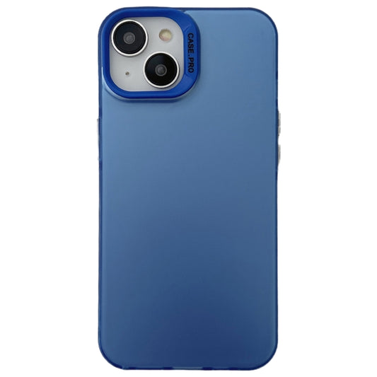 For iPhone 14 Plus Semi Transparent Frosted PC Phone Case(Blue) - iPhone 14 Plus Cases by buy2fix | Online Shopping UK | buy2fix