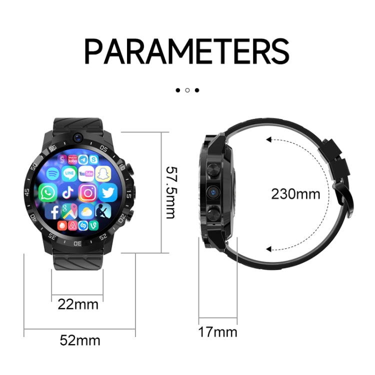 MT27 4G+64G 1.6 inch IP67 Waterproof 4G Android 8.1 Smart Watch Support Heart Rate / GPS, Type:Silicone Band - Android Watch by buy2fix | Online Shopping UK | buy2fix