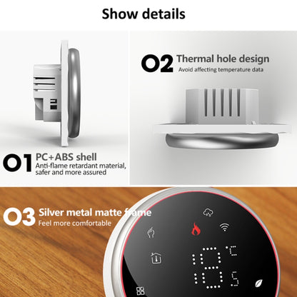 BHT-6001GALW 95-240V AC 5A Smart Round Thermostat Water Heating LED Thermostat With WiFi(White) - Thermostat & Thermometer by buy2fix | Online Shopping UK | buy2fix