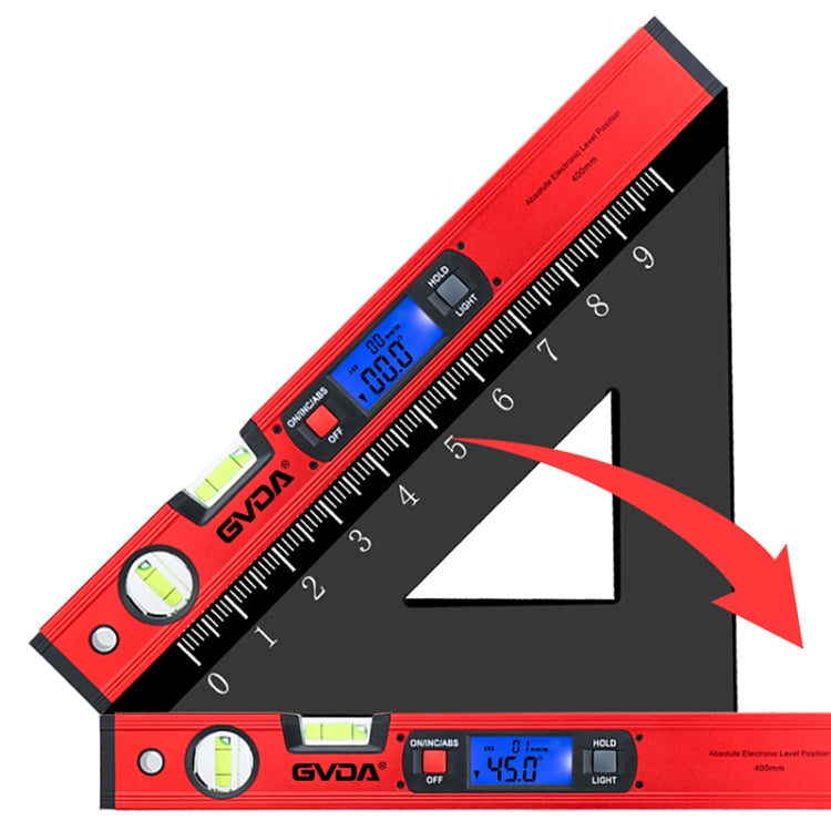 GVDA GD-H400M Digital Level 360 Measure Protractor Level Ruler(Red) - Laser Rangefinder by GVDA | Online Shopping UK | buy2fix