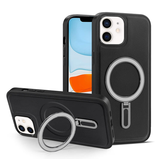For iPhone 11 MagSafe Magnetic Holder Phone Case(Black) - iPhone 11 Cases by buy2fix | Online Shopping UK | buy2fix