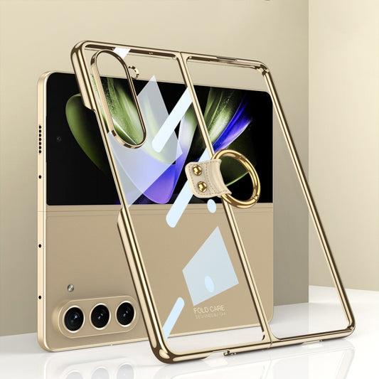 For Samsung Galaxy Z Fold5 GKK Electroplating Phone Case with Ring(Gold) - Galaxy Z Fold5 Cases by GKK | Online Shopping UK | buy2fix